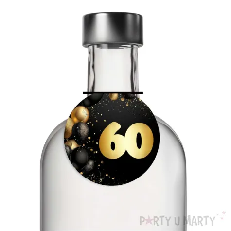 xx zawieszka na alkohol 60 urodziny czarno zloty