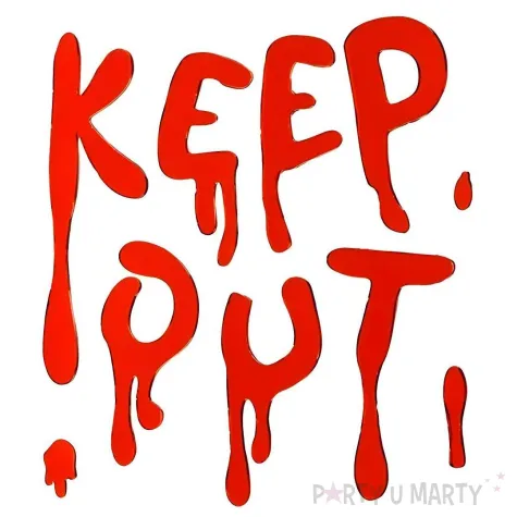 xx zelowe naklejki na okno keep out czerwony