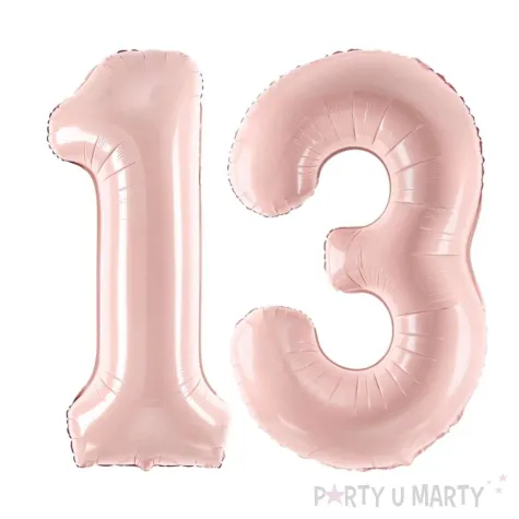 xx zestaw balonow liczba 13 rozowa