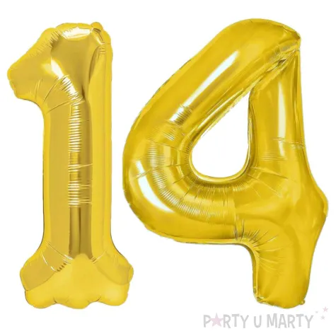 xx zestaw balonow liczba 14 zloty 33 dgt 2 szt