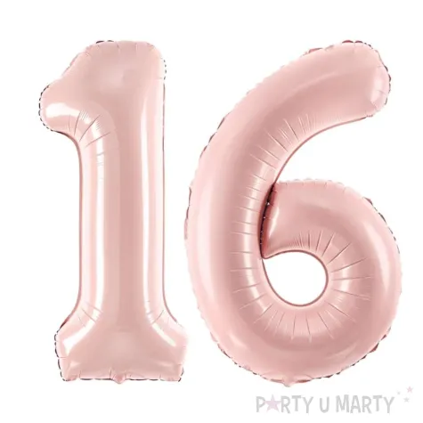 xx zestaw balonow liczba 16 rozowa