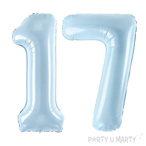 xx zestaw balonow liczba 17 niebieska