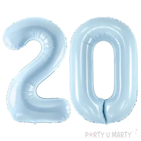 xx zestaw balonow liczba 20 niebieska