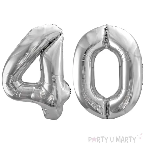 xx zestaw balonow srebrny liczba 40