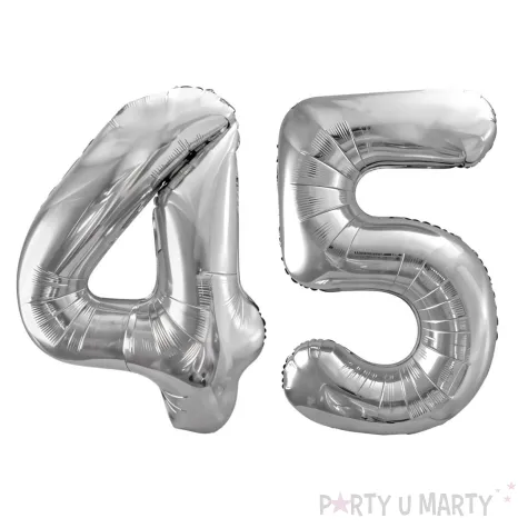 xx zestaw balonow srebrny liczba 45