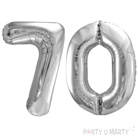 xx zestaw balonow srebrny liczba 70