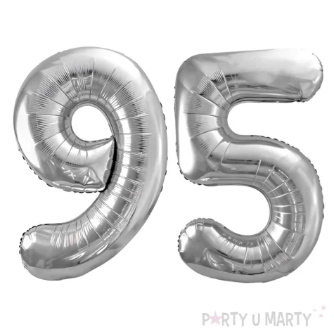 xx zestaw balonow srebrny liczba 95