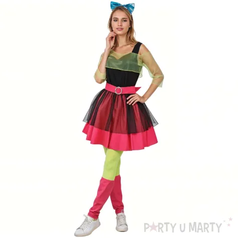 xx zestaw dla doros ych disco lata 80 sukienka opaska top pasek ochraniacze na nogi rozm s