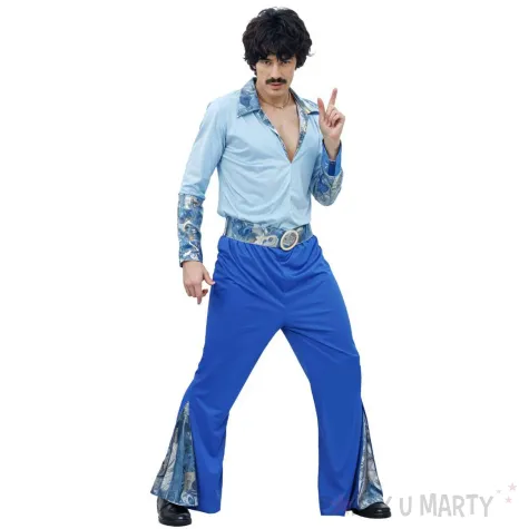 xx zestaw dla doroslych disco lata 70 bluzka spodnie pasek rozm 52