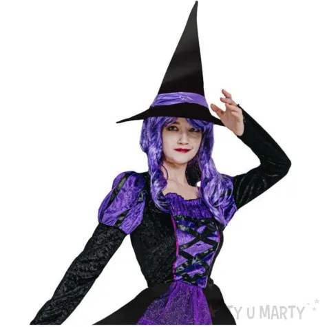 xx zestaw dla doroslych fioletowa czarownica sukienka kapelusz rozm m