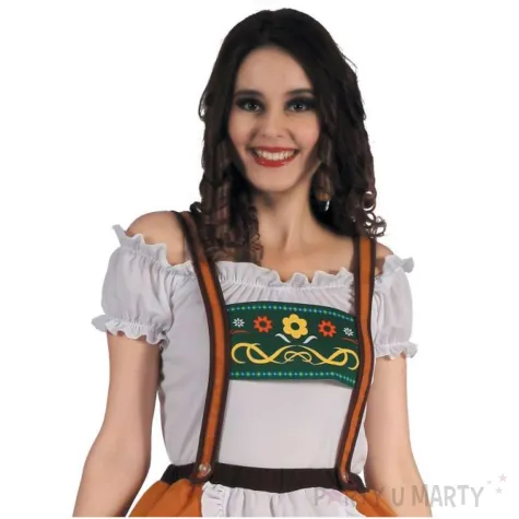 xx zestaw dla doroslych pomaranczowa bawarka bluzka spodnica na szelkach rozm m