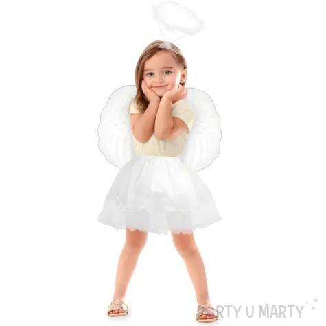 xx zestaw dla dzieci aniolek spodniczka z obszyciem skrzydla aureolka