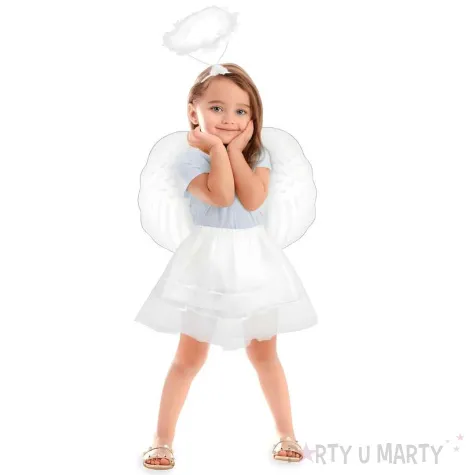 xx zestaw dla dzieci aniolek spodniczka z tasiemkami skrzydla aureolka