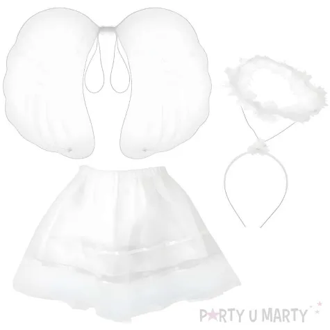 xx zestaw dla dzieci aniolek spodniczka z tasiemkami skrzydla aureolka