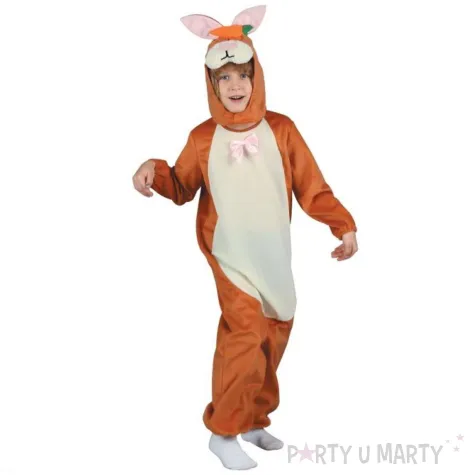 xx zestaw dla dzieci brazowy kroliczek kombinezon nakrycie glowy rozm 110 120 cm