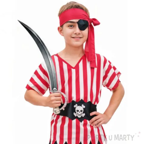 xx zestaw dla dzieci dziki pirat bluzka spodnie pasek opaska rozm 130 140 cm