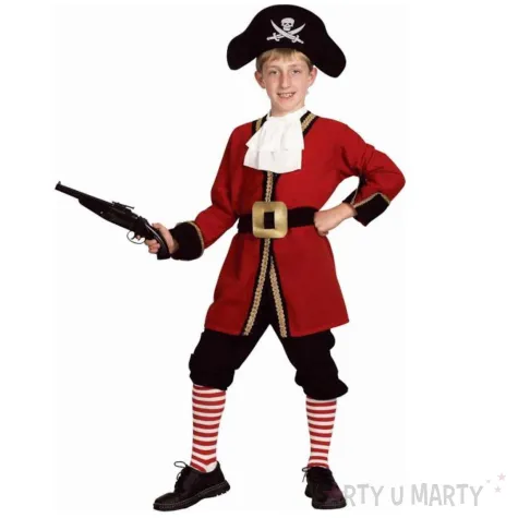 xx zestaw dla dzieci kapitan bluzka spodnie zabot pasek kapelusz rozm 130 140 cm