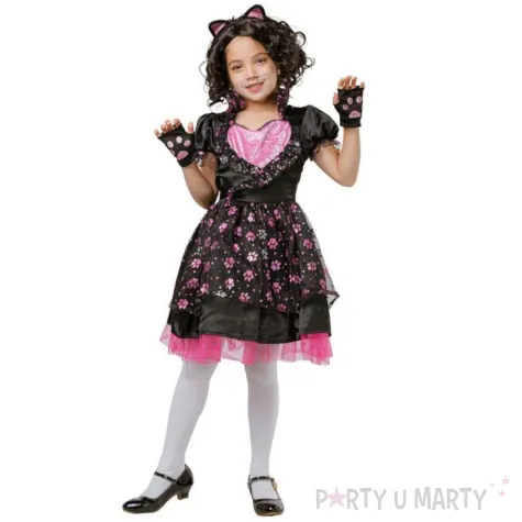 xx zestaw dla dzieci kotek sukienka opaska rekawiczki rozm 120 130 cm