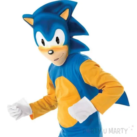 xx zestaw dla dzieci sonic kombinezon z nakladkami na buty rekawice maska rozm m