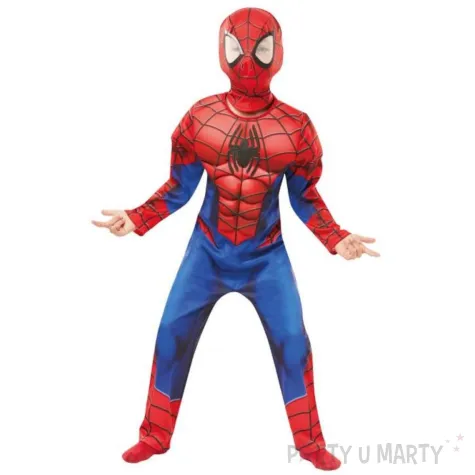xx zestaw dla dzieci spider man kostium z muskulami kominiarka rozm m