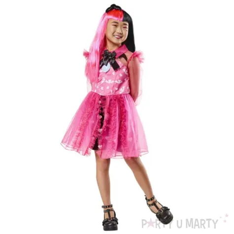 xx zestaw dla dziewczynki monster high draculaura sukienka satynowa muszka opaska rozm m