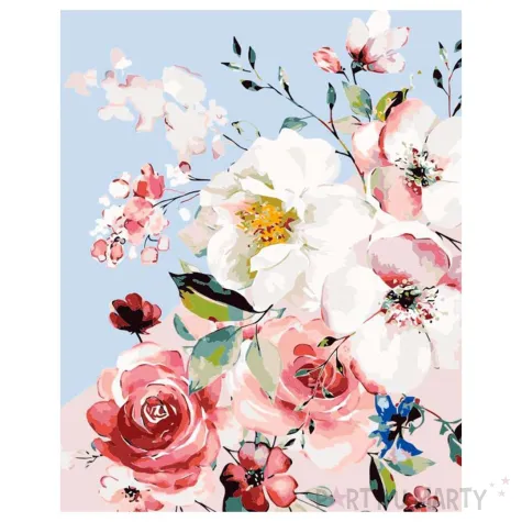 xx zestaw kreatywny flamingo line malowanie po numerach 40x50cm kwiaty 621733