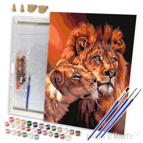 xx zestaw kreatywny flamingo line malowanie po numerach 40x50cm lwy 621742