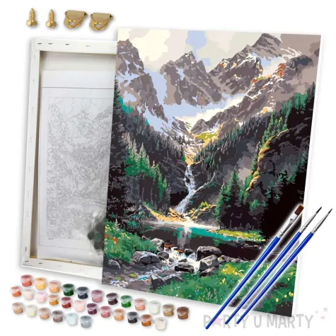 xx zestaw kreatywny flamingo line malowanie po numerach 40x50cm potok w gorach 621727