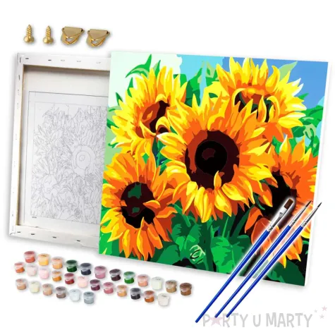 xx zestaw kreatywny flamingo line malowanie po numerach 40x50cm sloneczniki 621729