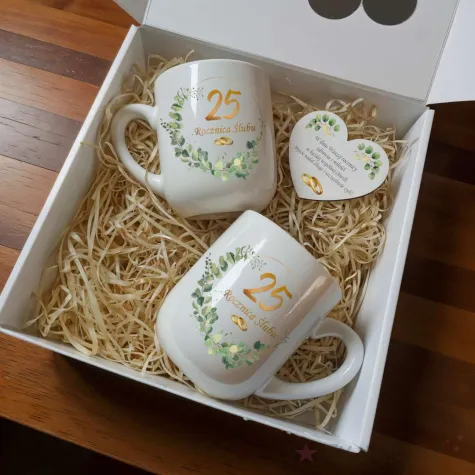 xx zestaw prezentowy na 25 rodznice slubu kubki i magnes