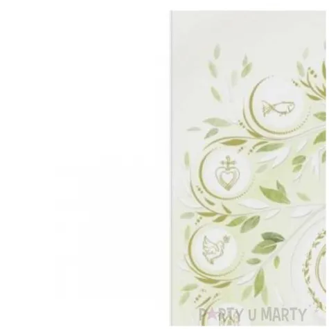 xx zk kartka komunijna nowoczesna ihs zielone symbole