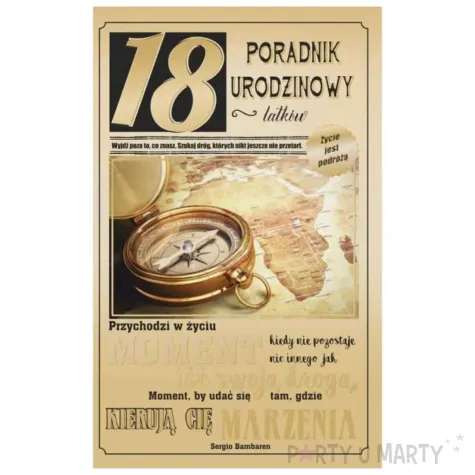xx zk kartka okolicznosciowa 18 urodziny kompas 13x20 5 cm