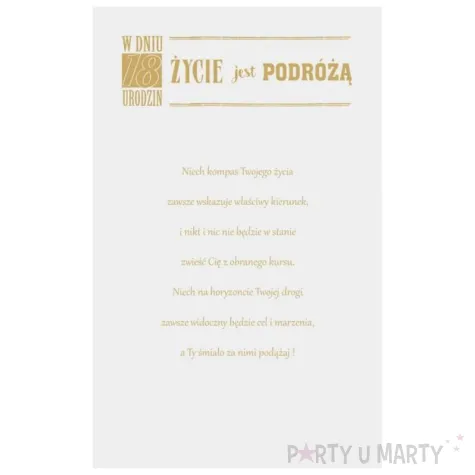 xx zk kartka okolicznosciowa 18 urodziny kompas 13x20 5 cm