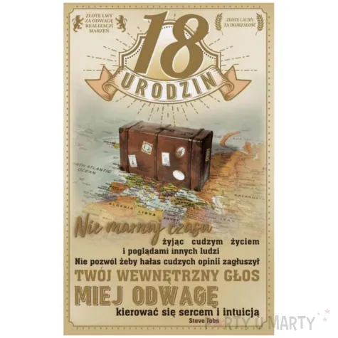xx zk kartka okolicznosciowa 18 urodziny skrzynia 13x20 5 cm