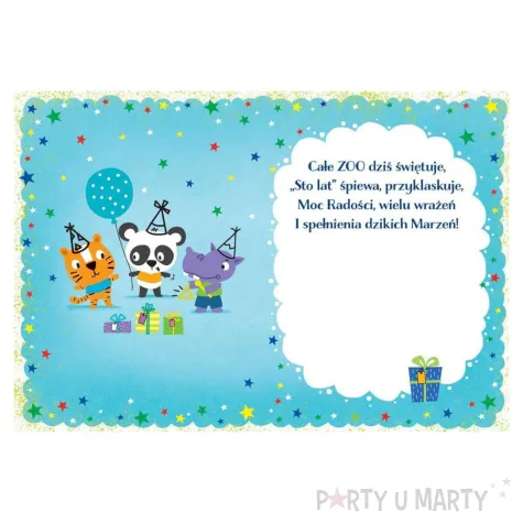 xx zk kartka okolicznosciowa b6 5 zwierzaki 1 szt