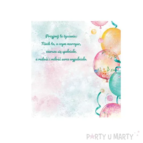 xx zk kartka okolicznosciowa bukiet balonow 1 szt