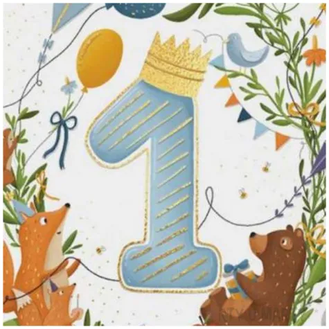 xx zk kartka okolicznosciowa karnet a5 roczek niebieski 1 szt