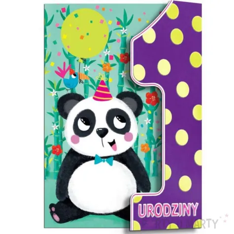 xx zk kartka okolicznosciowa karnet a5 z klapka roczek panda 1 szt