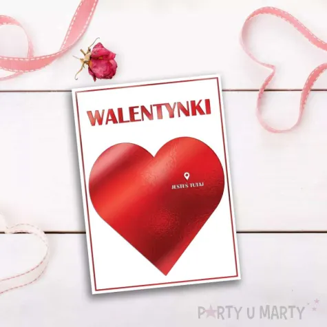 xx zk kartka okolicznosciowa karnet b6 karnet b6 walentynki serce i pinezka 1 szt