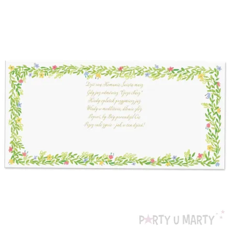 xx zk kartka okolicznosciowa karnet kw komunia z kolkiem hs tl wianek kwiaty