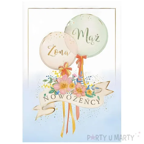 xx zk kartka okolicznosciowa slubne balony 1 szt