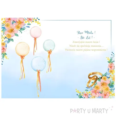 xx zk kartka okolicznosciowa slubne balony 1 szt