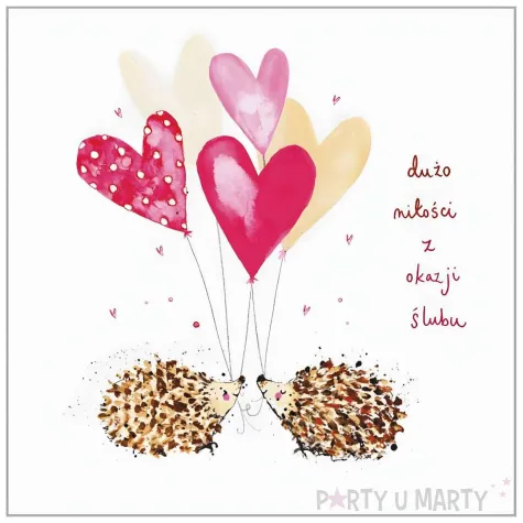 xx zk kartka slubna balony w ksztalcie serca jeze