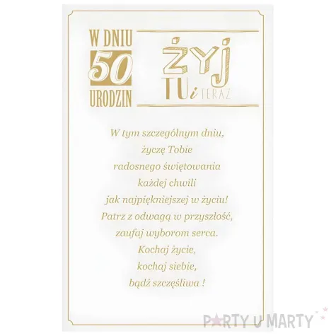 xx zk kartka urodzinowa 50 urodziny kobieta z filizanka 13x20 5 cm