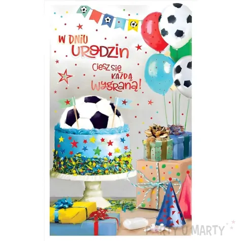 xx zk kartka urodzinowa chlopiec pilka nozna