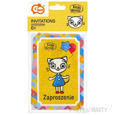 xx zk zaproszenia pap kicia kocia licencja 6 szt