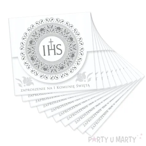 xx zk zaproszenie kwadrat zkw 120x120 komunia nr 39973 dzieciece chlopiec dziewczynka religia