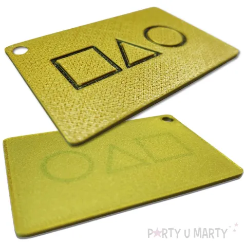 xx zlota karta squid game invitation card 3d