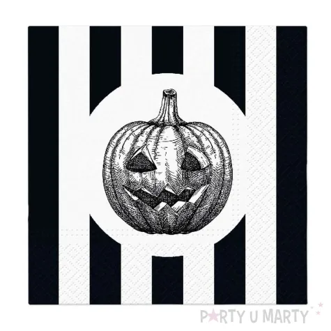 xx zse serwetki papierowe paw halloween bialo czarne dynia 33x33 cm 20 szt