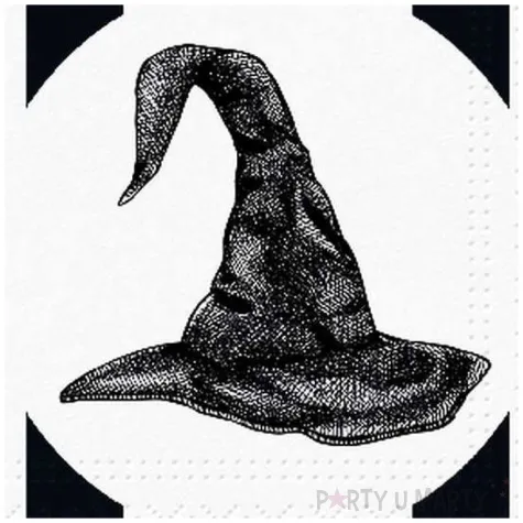 xx zse serwetki papierowe paw halloween bialo czarne kapelusz 33x33 cm 20 szt